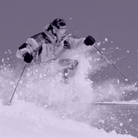 picture of a man skiing biking